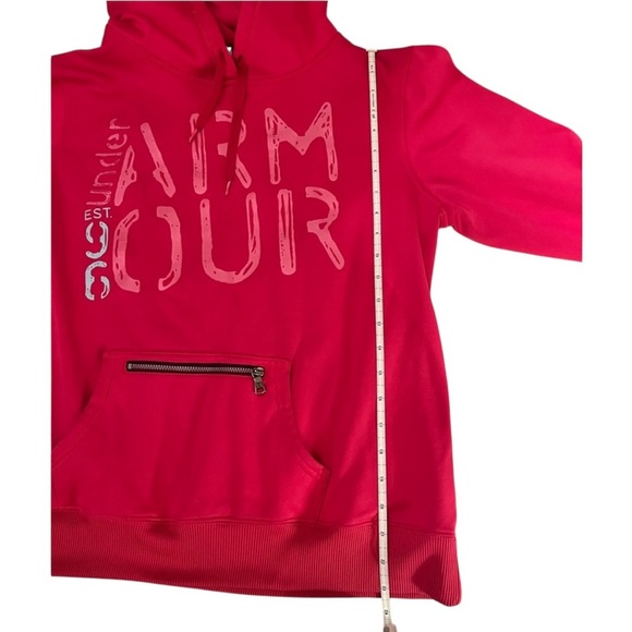 Under Armour Women’s Pink & gray Pullover Hoodie, Semi Fitted, Zip Pocket size L - Picture 14 of 14